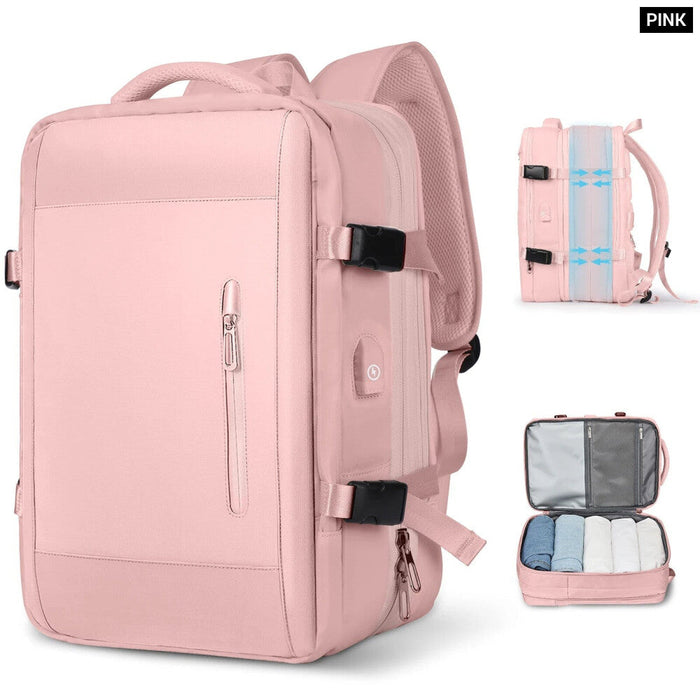 Mens 17 Inch Expandable Laptop Backpack with Usb Charging