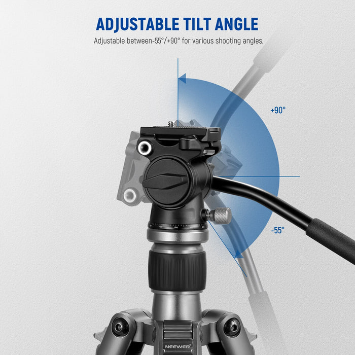 Aluminum Fluid Tripod Head With Handle & Arca Quick Release For Dslr Camera