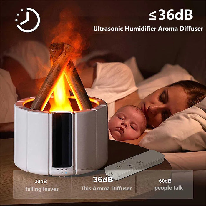 H9 Usb Air Humidifier Aroma Diffuser With Remote Control And Flame Light