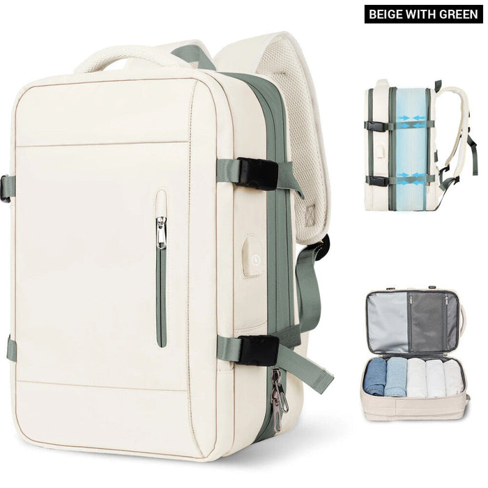 Mens 17 Inch Expandable Laptop Backpack with Usb Charging