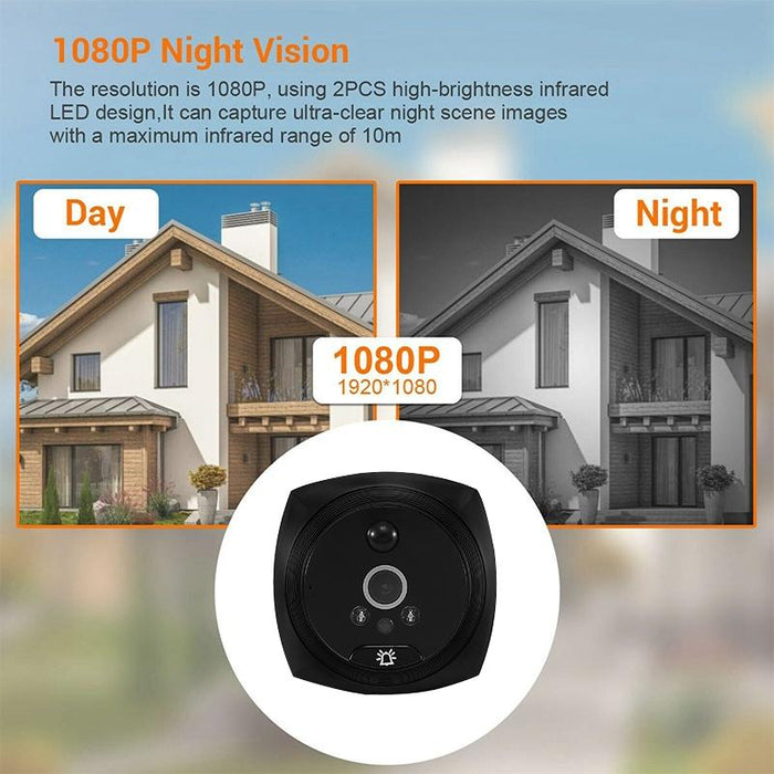 4.5 Inch Screen 1080P Hd Night Vision Motion Detection Smart Cat Eye Video Doorbell