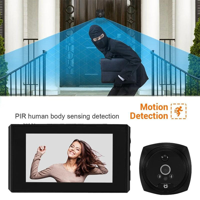 4.5 Inch Screen 1080P Hd Night Vision Motion Detection Smart Cat Eye Video Doorbell