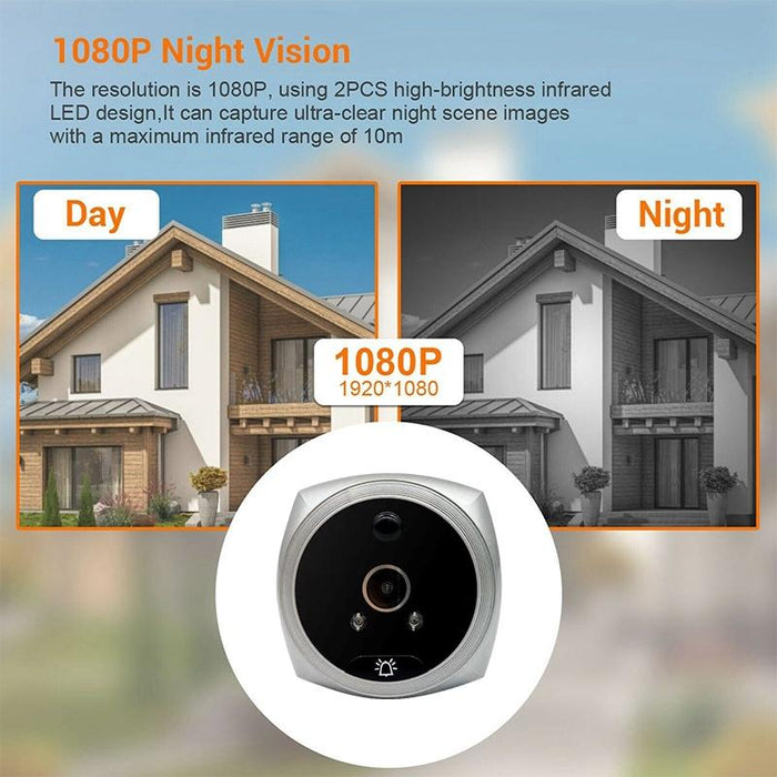 4.5 Inch Screen 1080P Hd Night Vision Motion Detection Smart Cat Eye Video Doorbell