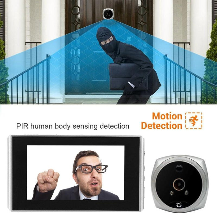 4.5 Inch Screen 1080P Hd Night Vision Motion Detection Smart Cat Eye Video Doorbell