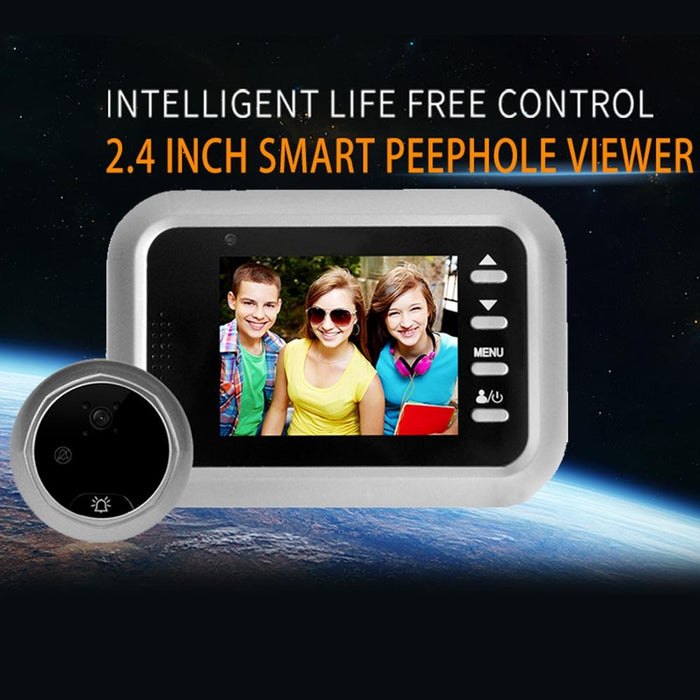 2.4 Inch Screen 2.0Mp Security Camera No Disturb Peephole Viewer Support Tf Card Silver