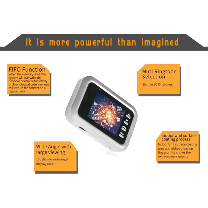 2.4 Inch Screen 2.0Mp Security Camera No Disturb Peephole Viewer Support Tf Card Silver