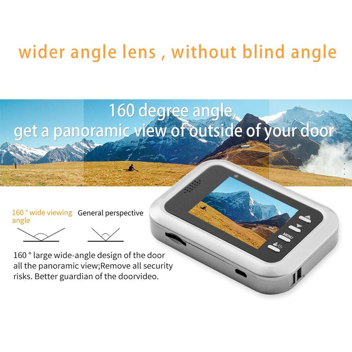 2.4 Inch Screen 2.0Mp Security Camera No Disturb Peephole Viewer Support Tf Card Silver