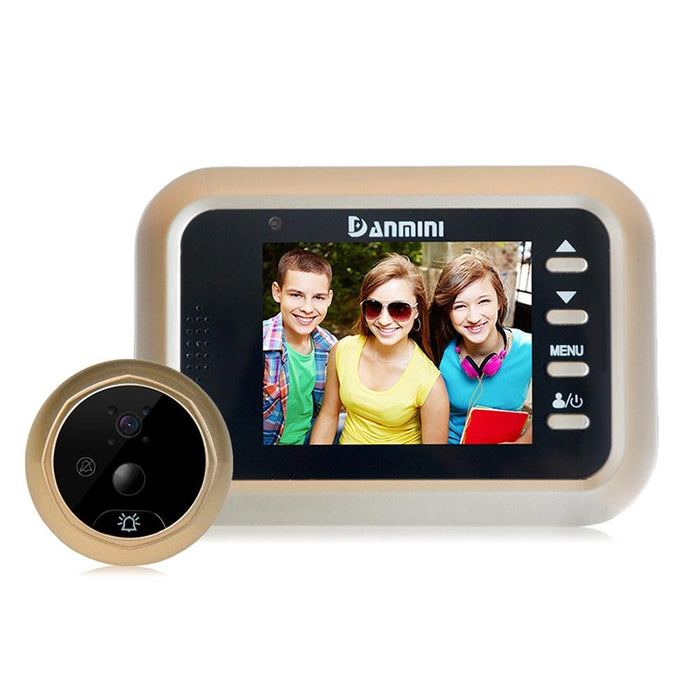 2.4 Inch Colour Screen 1.0Mp Security Camera No Disturb Peephole Viewer Support Tf Card 32Gb Max / Night Vision / Pir Motion Detection Gold