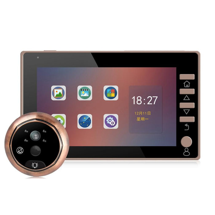 4.5 Inch Screen 3.0Mp Security Camera No Disturb Peephole Viewer Support Tf Card / Night Vision / Video Recording / Motion Detection