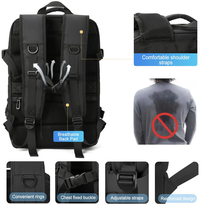 Mens 17 Inch Expandable Laptop Backpack with Usb Charging