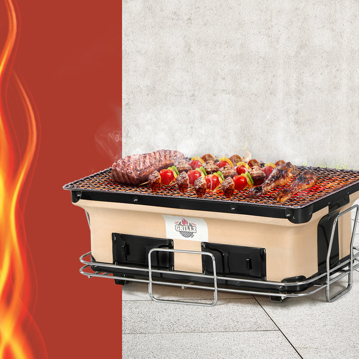 Ceramic Bbq Grill Smoker Hibachi Japanese Tabletop Charcoal Barbecue