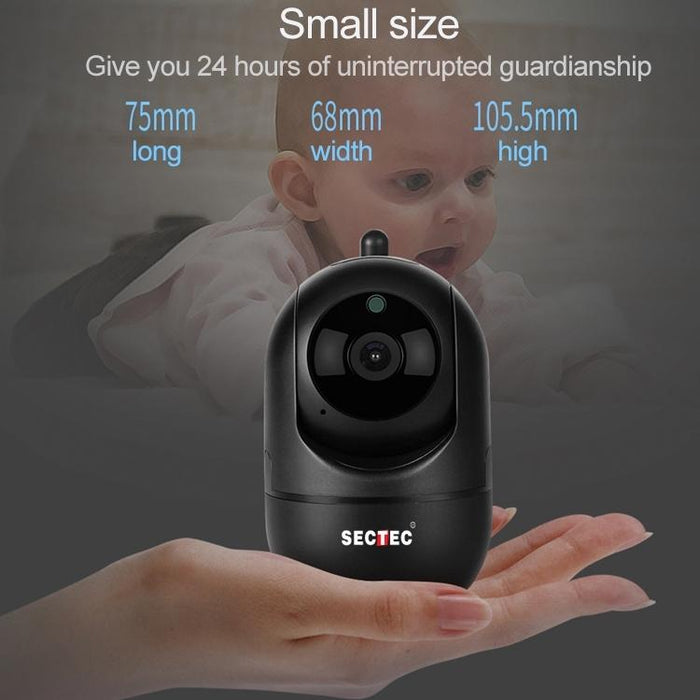 Black Camera Indoor Home Wireless Wifi Intelligent Automatic Tracking Hd Network Surveillance Camera