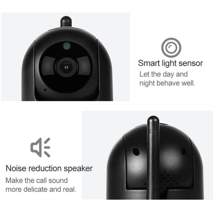 Black Camera Indoor Home Wireless Wifi Intelligent Automatic Tracking Hd Network Surveillance Camera