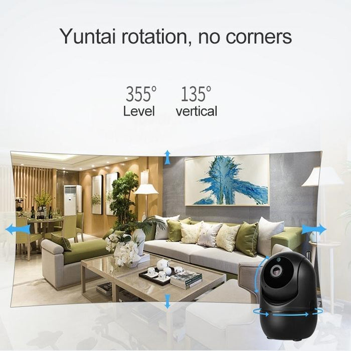 Black Camera Indoor Home Wireless Wifi Intelligent Automatic Tracking Hd Network Surveillance Camera