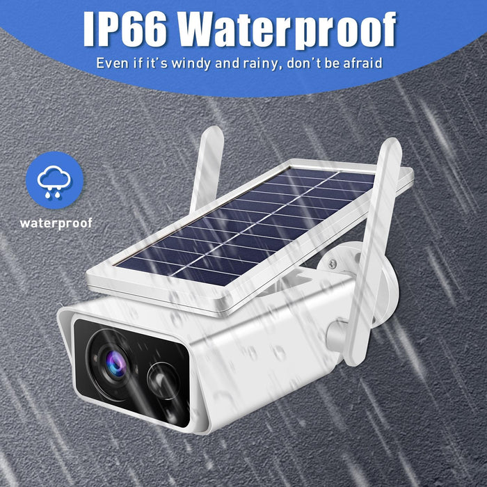 1080P Hd Solar Powered 2.4Ghz Wifi Security Camera Without Battery Support Motion Detection Night Vision Two Way Audio Tf Card