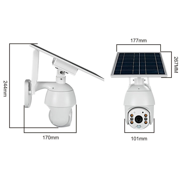 1080P Full Hd Solar Powered Wifi Camera Support Pir Alarm Night Vision Two Way Audio Tf Card