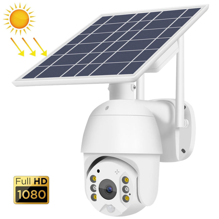 1080P Full Hd Solar Powered Wifi Camera Support Pir Alarm Night Vision Two Way Audio Tf Card