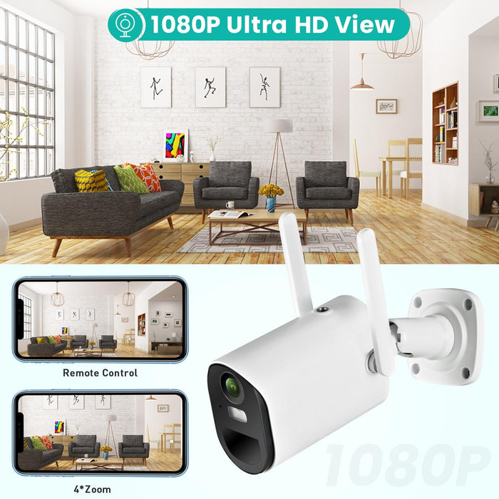 1080P Full Hd Solar Powered Wifi Camera Support Motion Detection Night Vision Two Way Audio Tf Card