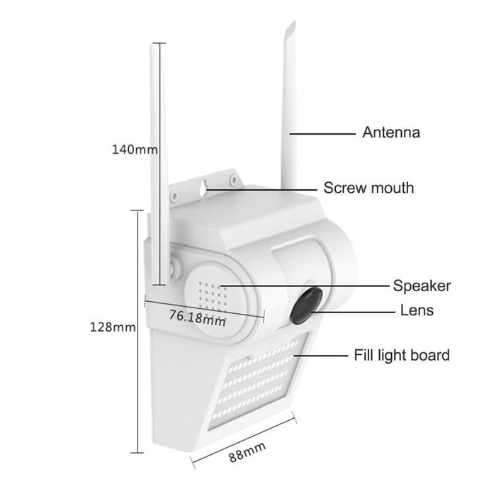 2.0 Million Pixels 1080P Hd Wall Lamp Smart Camera Support Full-Colour Night Vision / Motion Detection / Voice Intercom / Tf Card