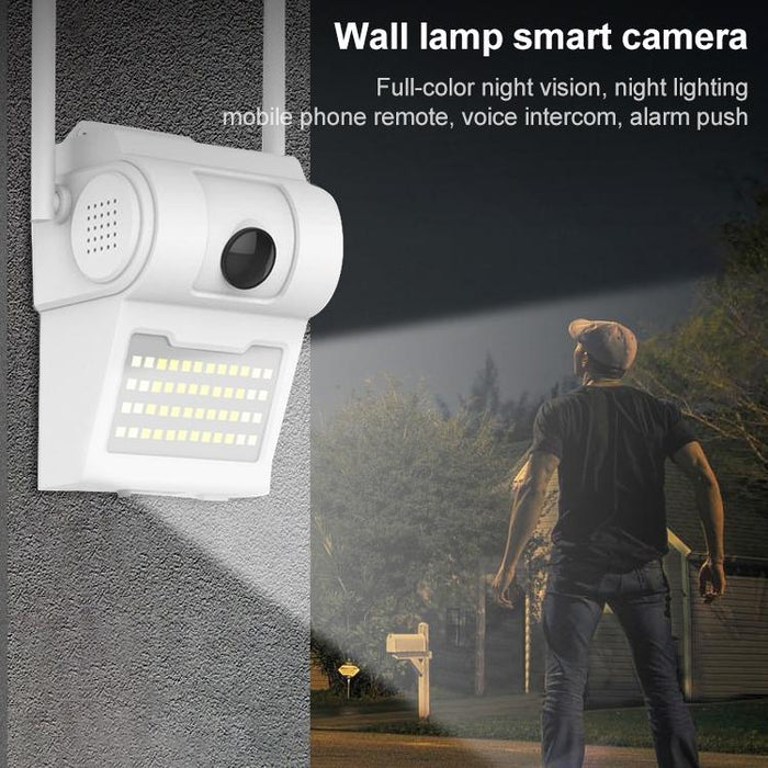 2.0 Million Pixels 1080P Hd Wall Lamp Smart Camera Support Full-Colour Night Vision / Motion Detection / Voice Intercom / Tf Card