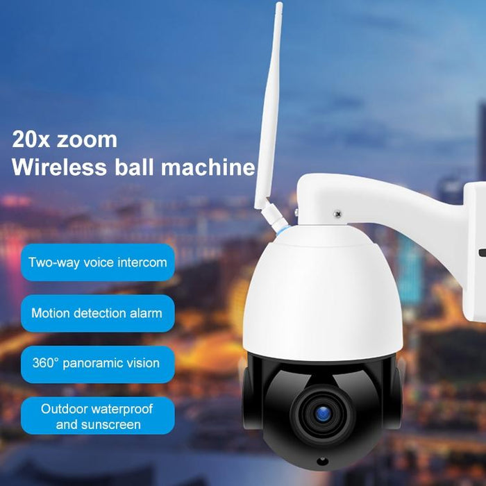 2.0 Million Pixels 1080P Hd 20X Zoom Wireless Wifi Dome Smart Camera Support Infrared Night Vision / Motion Detection / Voice Intercom / Tf Card