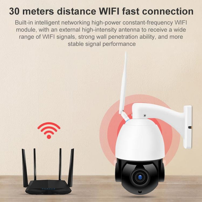 2.0 Million Pixels 1080P Hd 20X Zoom Wireless Wifi Dome Smart Camera Support Infrared Night Vision / Motion Detection / Voice Intercom / Tf Card