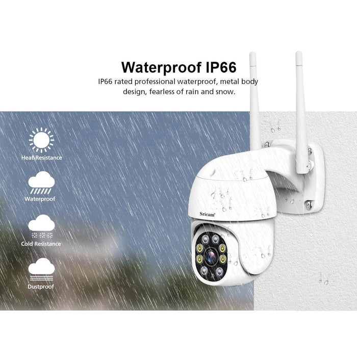 1080P Hd Outdoor Ptz Camera Support Two Way Audio / Motion Detection / Humanoid Detection / Colour Night Vision / Tf Card