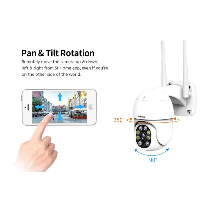 1080P Hd Outdoor Ptz Camera Support Two Way Audio / Motion Detection / Humanoid Detection / Colour Night Vision / Tf Card