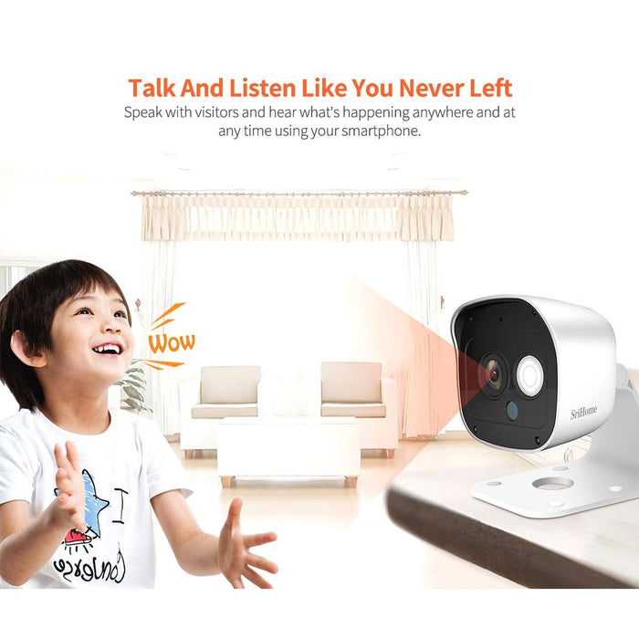 3.0 Million Pixels 1296P Hd Ai Camera Support Two Way Talk / Motion Detection / Humanoid Detection / Night Vision / Tf Card