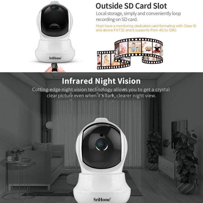 3.0 Million Pixels 1296P Hd Ai Ip Camera Support Two Way Talk / Auto Tracking / Humanoid Detection / Night Vision / Tf Card