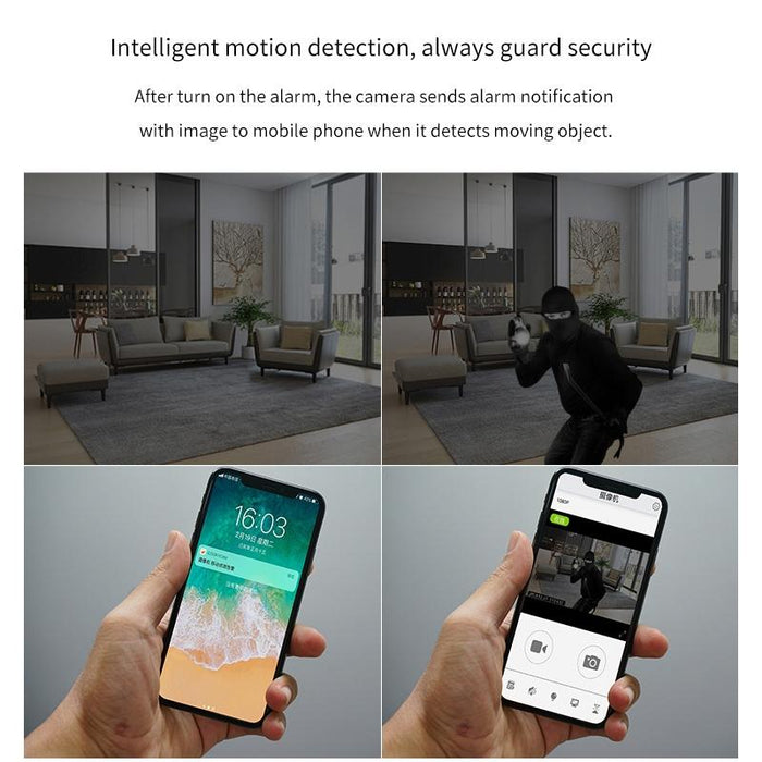 S6 Hd 1280 X 720P 70 Degree Wide Angle Wearable Wireless Wifi Intelligent Surveillance Camera Support Infrared Right Vision & Motion Detection Alarm & Loop Recording White