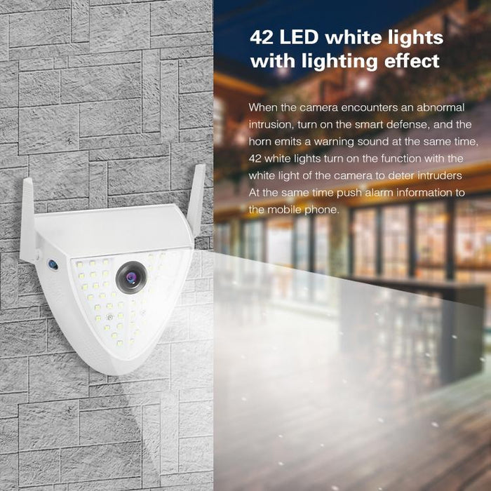 2.0 Megapixel 42 Leds Garden Light Smart Camera Support Motion Detection / Night Vision / Voice Intercom / Tf Card