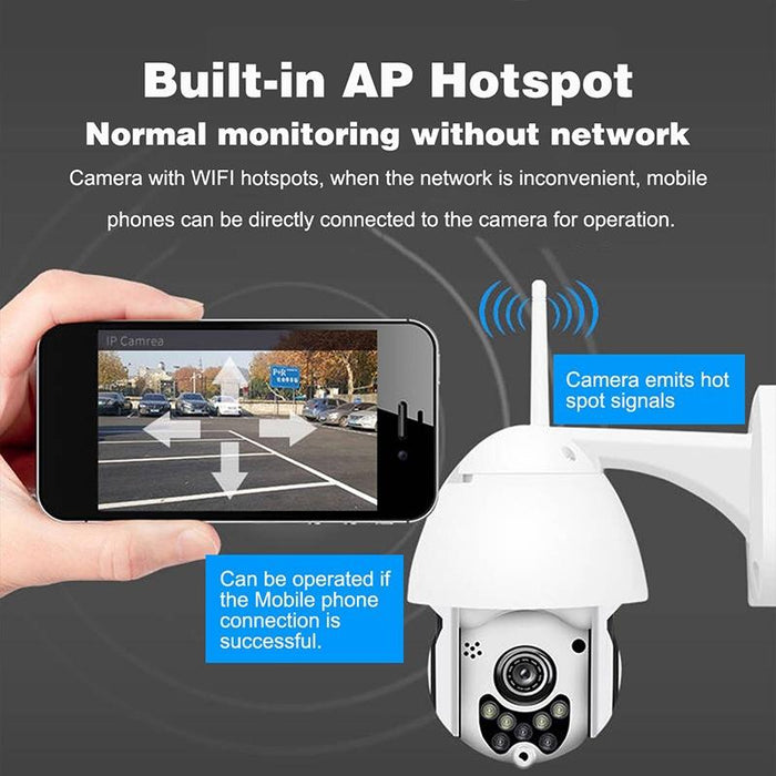 Wireless Surveillance Camera Hd Ptz Home Security Outdoor Ip66 Waterproof Network Dome Camera Support Night Vision & Motion Detection & Tf Card