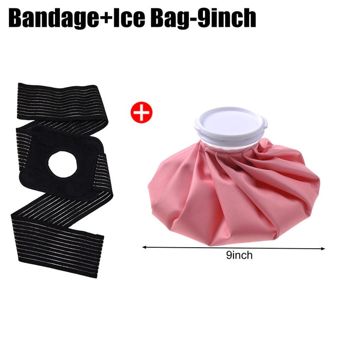 Medical Reusable Ice Cold Hot Water Bag with Elastic Wrap For Injuries Pain Relief