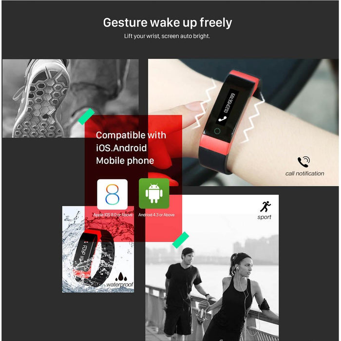 Waterproof Fitness Tracker Heart Rate Monitor