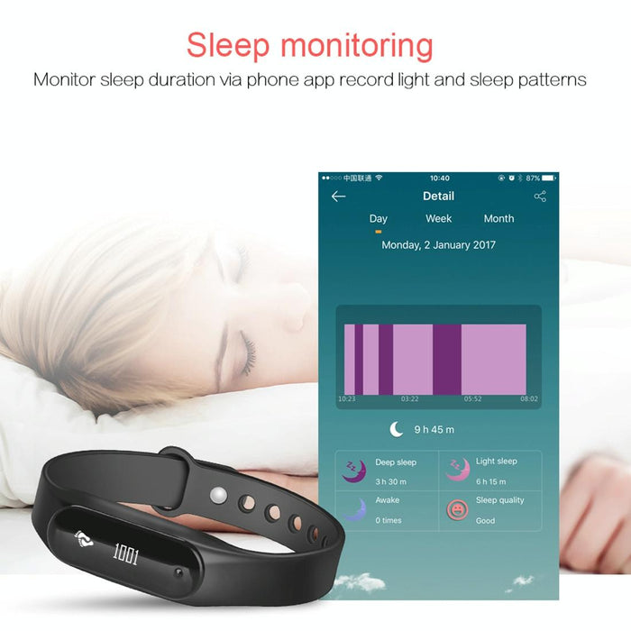 Oled Bluetooth Smart Bracelet Heart Rate Pedometer Sleep Monitor Calls Alarm Anti Lost Android/Ios Compatible