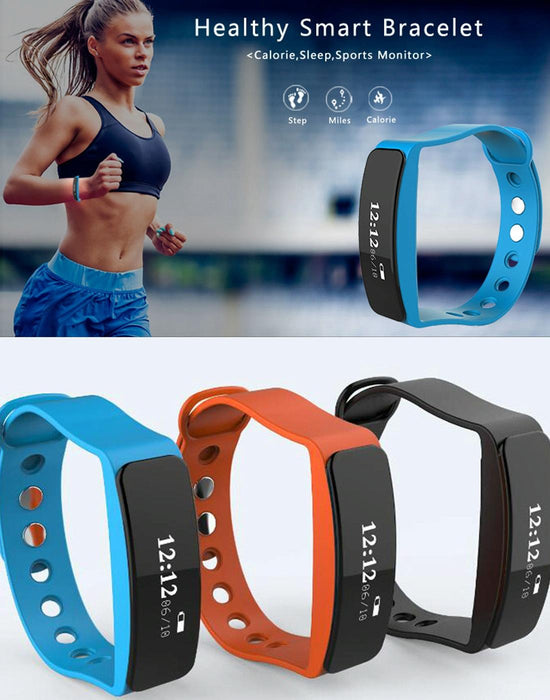 Oled Bluetooth Smart Bracelet Ip66 Waterproof Pedometer Calls Sleep Sedentary Alarm Remote Capture Android/Ios Compatible