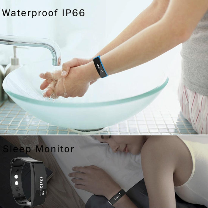 Oled Bluetooth Smart Bracelet Ip66 Waterproof Pedometer Calls Sleep Sedentary Alarm Remote Capture Android/Ios Compatible