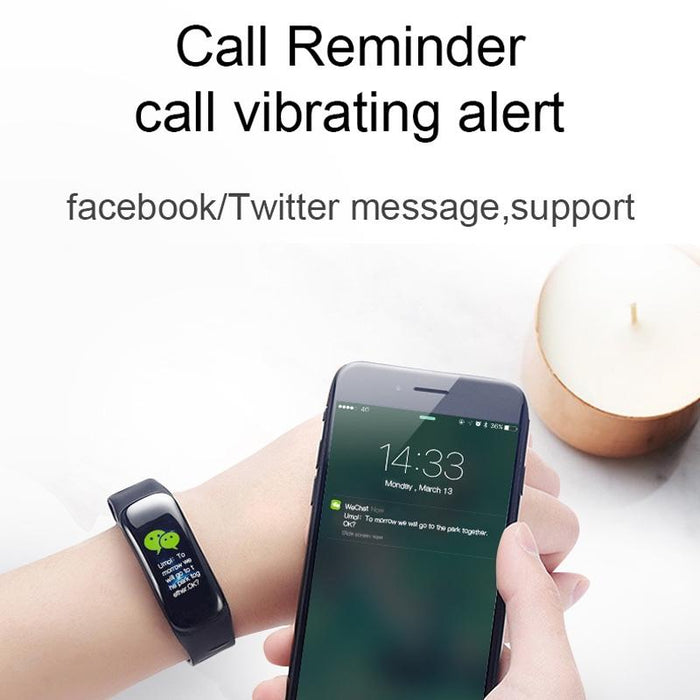 Smart Bracelet With Call Reminder Hr / Bp Monitoring Sleep / Sedentary Tracking And Remote Control
