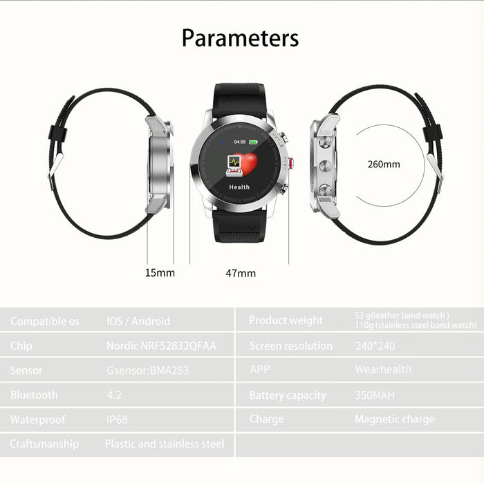 Ip68 Waterproof Smart Bracelet Call Reminder Heart Rate Monitoring