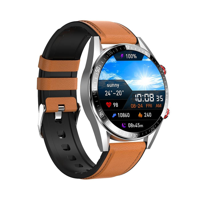 39 Amoled Smart Watch Heart Rate Blood Pressure Monitoring Leather Strap