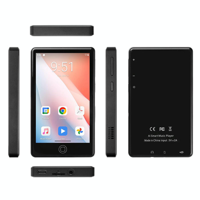 Mp004 4.0 Inch Ips Screen Android 14 Ai Smart Music Player Mini Tablet Pc 4Gb + 64Gb Black
