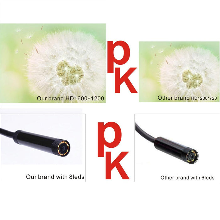 8Mm 2.0Mp Hd Camera Wifi Endoscope Snake Tube Inspection Camera With 8 Led Waterproof Ip68 Lens Diameter 8Mm Length 3.5M Hard Line