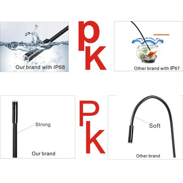 8Mm 2.0Mp Hd Camera Wifi Endoscope Snake Tube Inspection Camera With 8 Led Waterproof Ip68 Lens Diameter 8Mm Length 3.5M Hard Line