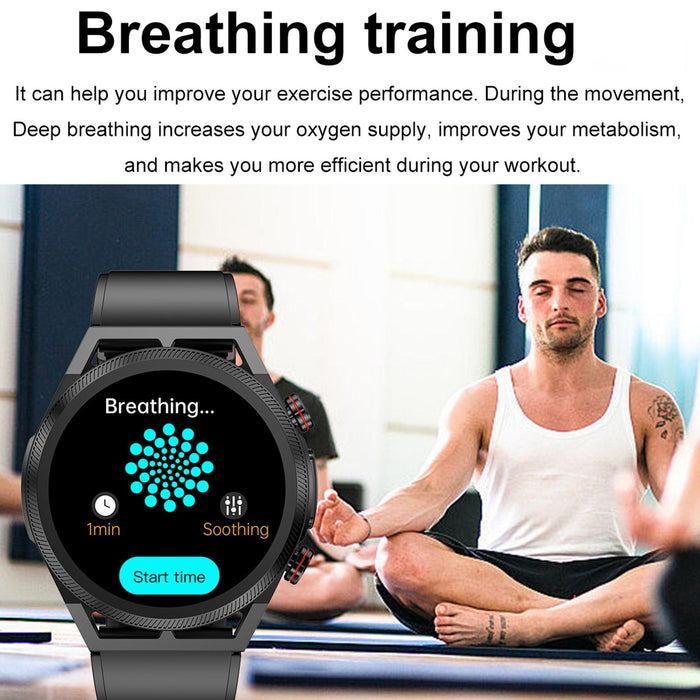 1.39 Inch Ips Screen Ip67 Waterproof Leather Band Smart Watch Support Body Temperature Monitoring / Ecg