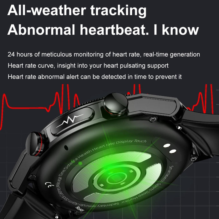 1.39 Inch Ips Screen Ip67 Waterproof Leather Band Smart Watch Support Body Temperature Monitoring / Ecg