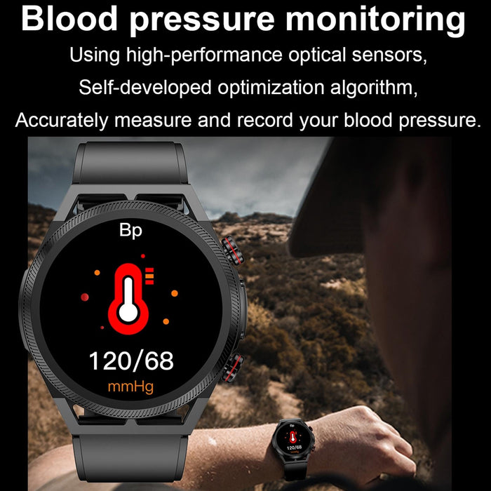 1.39 Inch Ips Screen Ip67 Waterproof Leather Band Smart Watch Support Body Temperature Monitoring / Ecg