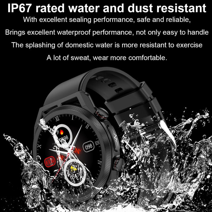 1.39 Inch Ips Screen Ip67 Waterproof Leather Band Smart Watch Support Body Temperature Monitoring / Ecg