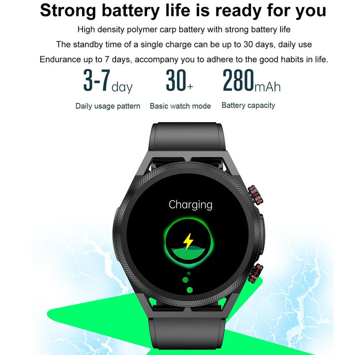 1.39 Inch Ips Screen Ip67 Waterproof Leather Band Smart Watch Support Body Temperature Monitoring / Ecg