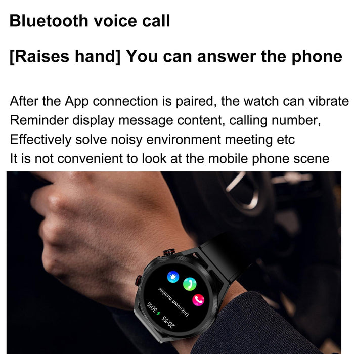 1.39 Inch Ips Screen Ip67 Waterproof Leather Band Smart Watch Support Body Temperature Monitoring / Ecg